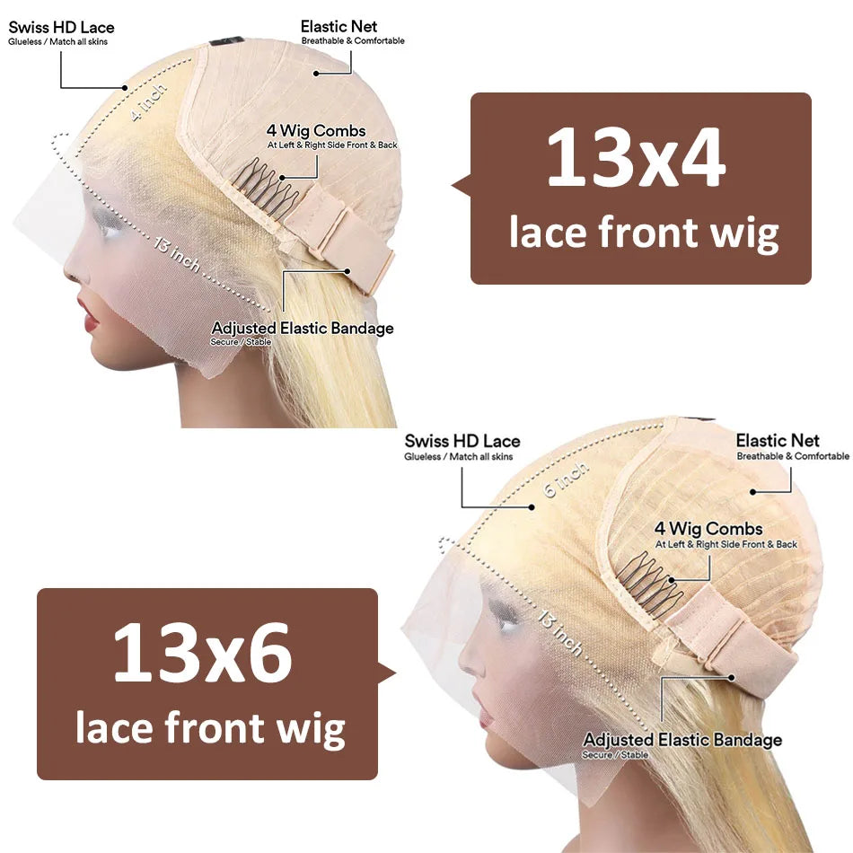 613 Blonde HD Lace Frontal Wig 13x4/13x6 Straight Human Hair Wigs Brazilian Remy